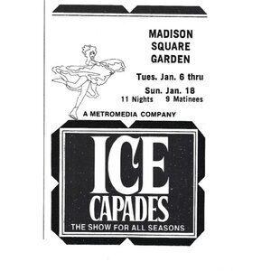 Ice Capades Madison Square Gardens Advertisement 1970s Vintage Print Ad 9 in
